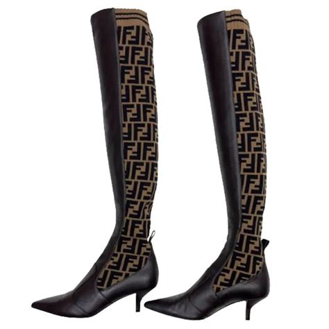 fendi thigh high boots replica|fendi patent knee high boots.